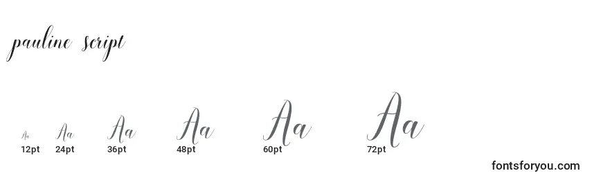 Размеры шрифта Pauline script