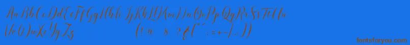 Fonte pauline script – fontes marrons em um fundo azul