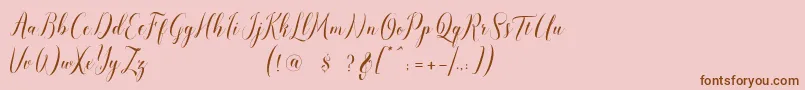 Fonte pauline script – fontes marrons em um fundo rosa