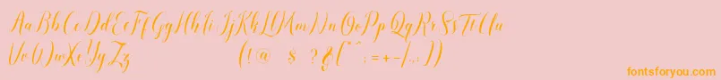 pauline script Font – Orange Fonts on Pink Background
