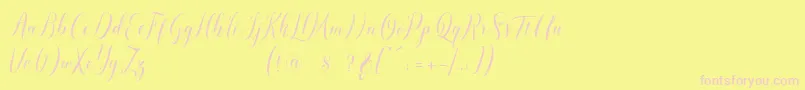 pauline script Font – Pink Fonts on Yellow Background