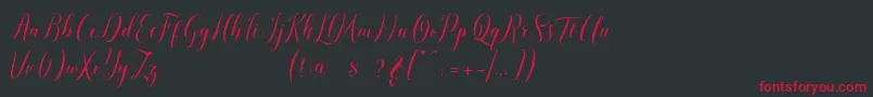 フォントpauline script – 黒い背景に赤い文字