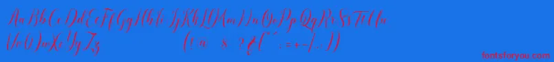 Fonte pauline script – fontes vermelhas em um fundo azul