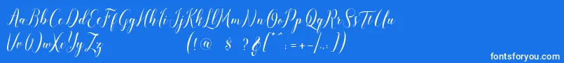 Fonte pauline script – fontes brancas em um fundo azul