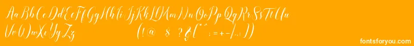 pauline script Font – White Fonts on Orange Background