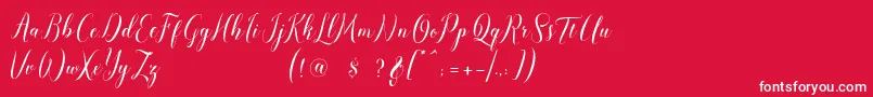 Fonte pauline script – fontes brancas em um fundo vermelho