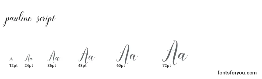 Размеры шрифта Pauline script (136584)