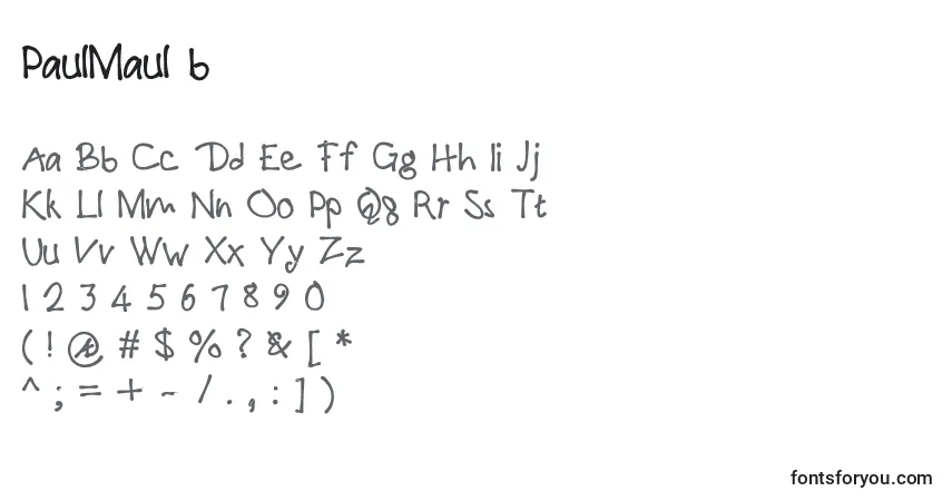 Schriftart PaulMaul b – Alphabet, Zahlen, spezielle Symbole