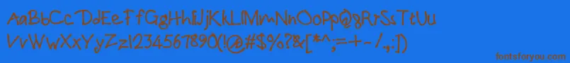 PaulMaul b Font – Brown Fonts on Blue Background