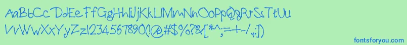PaulMaul Font – Blue Fonts on Green Background