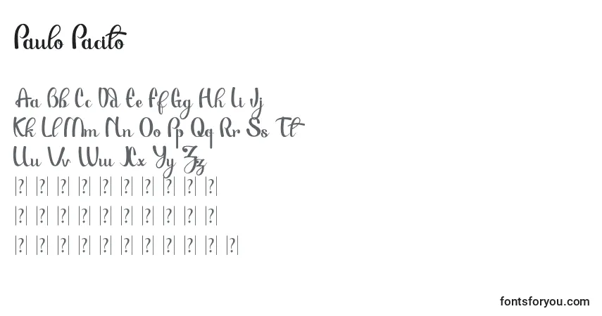 Шрифт Paulo Pacito   – алфавит, цифры, специальные символы
