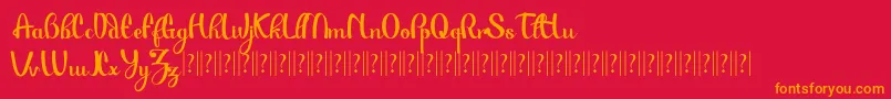 Paulo Pacito  -Schriftart – Orangefarbene Schriften auf rotem Hintergrund