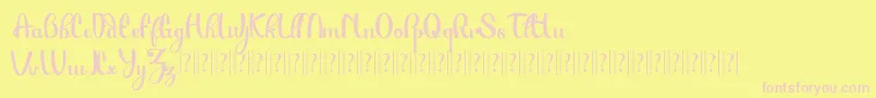 Paulo Pacito  -Schriftart – Rosa Schriften auf gelbem Hintergrund