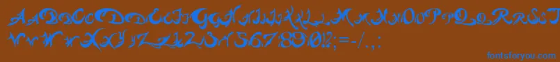 Pauls Weight Font – Blue Fonts on Brown Background