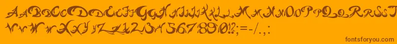 Lisätietoja Pauls Weight-fontista Pauls Weight-fontti – ruskeat fontit oranssilla taustalla
