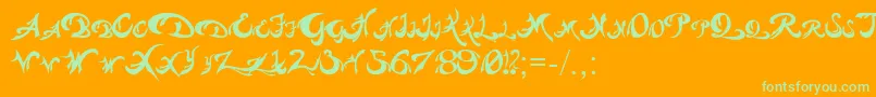 Pauls Weight Font – Green Fonts on Orange Background