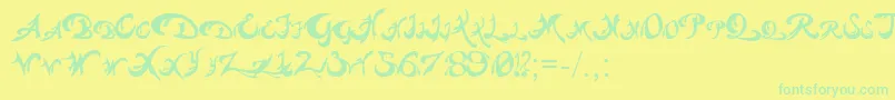 Pauls Weight Font – Green Fonts on Yellow Background