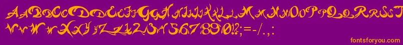 Pauls Weight Font – Orange Fonts on Purple Background