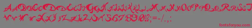 フォントPauls Weight – 赤い文字の灰色の背景