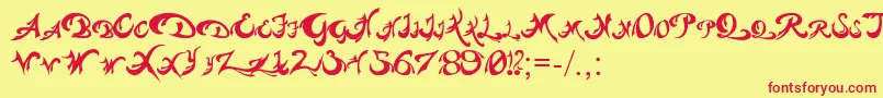 Pauls Weight Font – Red Fonts on Yellow Background