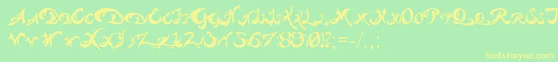 Pauls Weight Font – Yellow Fonts on Green Background