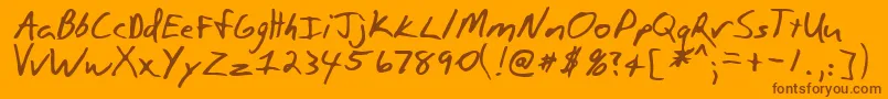 PAULSON -Schriftart – Braune Schriften auf orangefarbenem Hintergrund