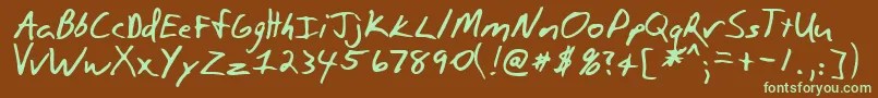 PAULSON -fontti – vihreät fontit ruskealla taustalla