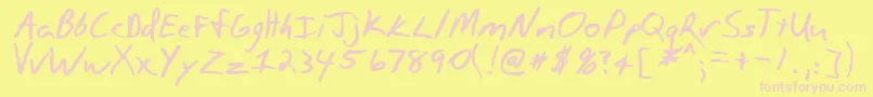 PAULSON -fontti – vaaleanpunaiset fontit keltaisella taustalla