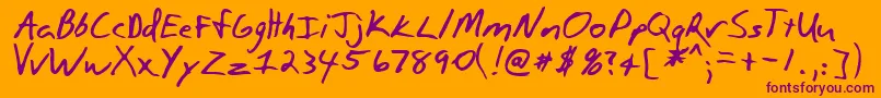 PAULSON -Schriftart – Violette Schriften auf orangefarbenem Hintergrund