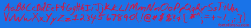 PAULSON  Font – Red Fonts on Blue Background