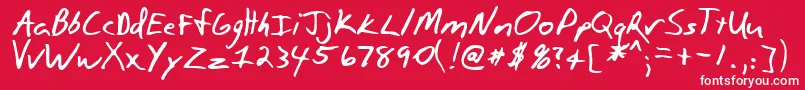 PAULSON -Schriftart – Weiße Schriften auf rotem Hintergrund