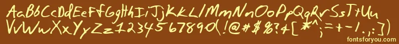 PAULSON -fontti – keltaiset fontit ruskealla taustalla