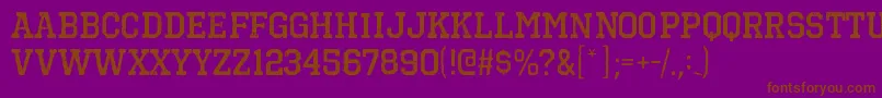 フォントOctinvintagebrgBold – 紫色の背景に茶色のフォント