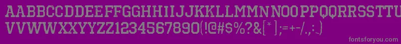 フォントOctinvintagebrgBold – 紫の背景に灰色の文字