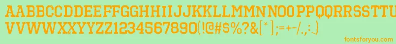 OctinvintagebrgBold Font – Orange Fonts on Green Background