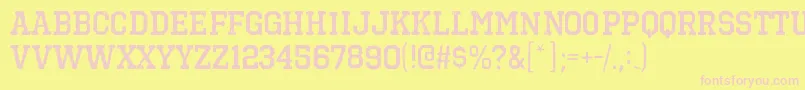 OctinvintagebrgBold Font – Pink Fonts on Yellow Background