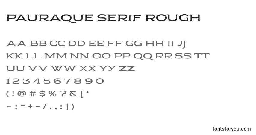 Schriftart Pauraque Serif Rough – Alphabet, Zahlen, spezielle Symbole