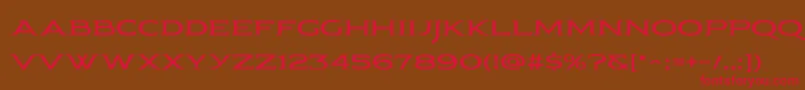 フォントPauraque Serif Rough – 赤い文字が茶色の背景にあります。