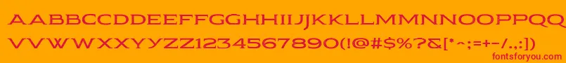 Pauraque Serif Rough-fontti – punaiset fontit oranssilla taustalla