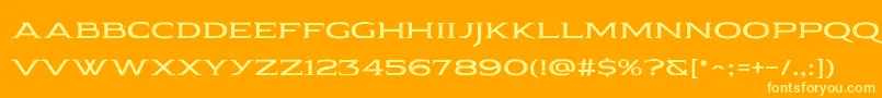 Pauraque Serif Rough-fontti – keltaiset fontit oranssilla taustalla