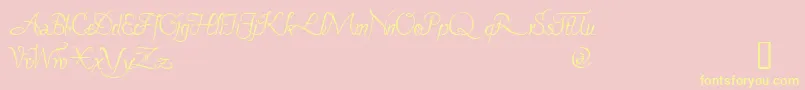 PAVANE   Font – Yellow Fonts on Pink Background