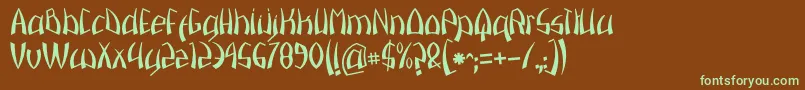 Pazuzu Font – Green Fonts on Brown Background