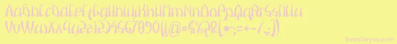 Pazuzu Font – Pink Fonts on Yellow Background