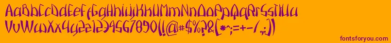 Шрифт Pazuzu – фиолетовые шрифты на оранжевом фоне
