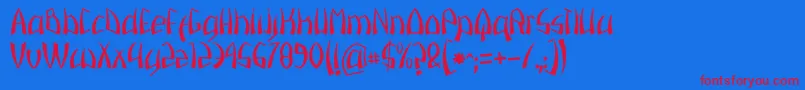 Pazuzu Font – Red Fonts on Blue Background