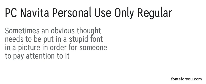 PC Navita Personal Use Only Regular Font