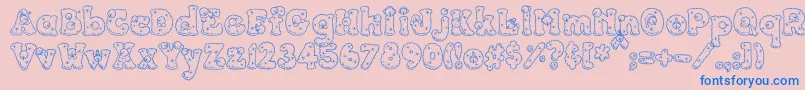 PC Snowballs-Schriftart – Blaue Schriften auf rosa Hintergrund