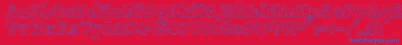 PC Snowballs Font – Blue Fonts on Red Background