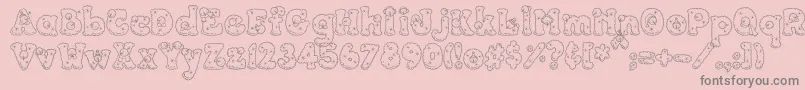 PC Snowballs-Schriftart – Graue Schriften auf rosa Hintergrund