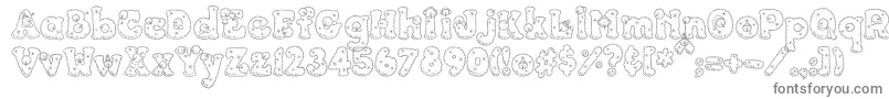 PC Snowballs-fontti – harmaat kirjasimet valkoisella taustalla